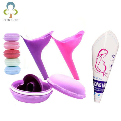 Portable Female Urinal - Soft Silicone & Disposable Paper for Outdoor Adventures, Festivals, and Emergencies!.