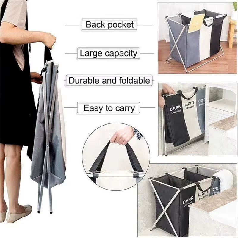 Foldable Laundry Basket – Waterproof Oxford Fabric, 1/3 Basket Organizer
