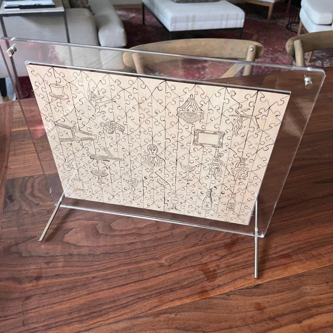 Double‑Sided Acrylic Puzzle Frame – 340 × 272mm.