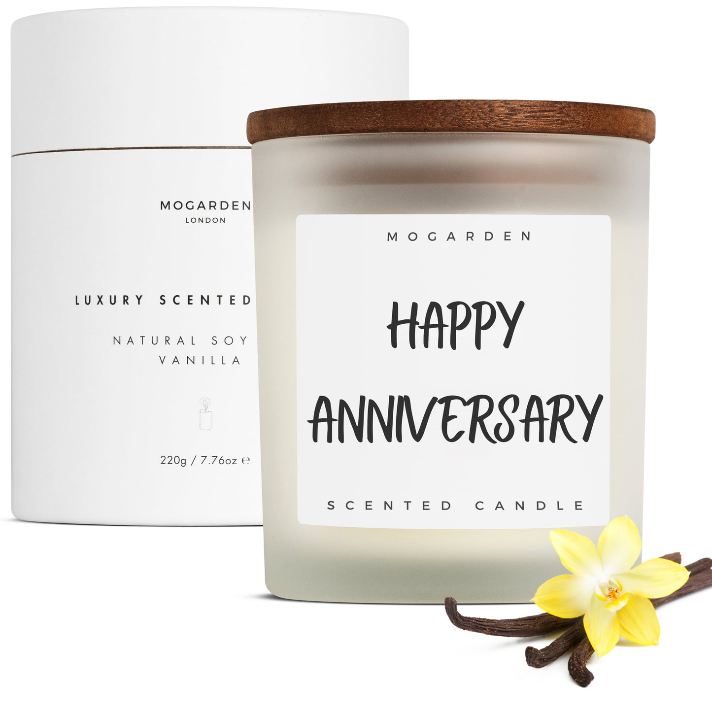 Anniversary Candle, Wedding Anniversary Gifts, Luxury Vanilla Scented Candle Natural Soy 220g