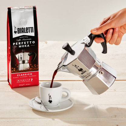 Bialetti Moka Express espresso maker, luxury Italian coffee brewing at home