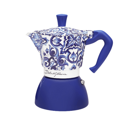 Elegant Bialetti coffee maker paired with Dolce&Gabbana luxury style for a sophisticated lifestyle experience.