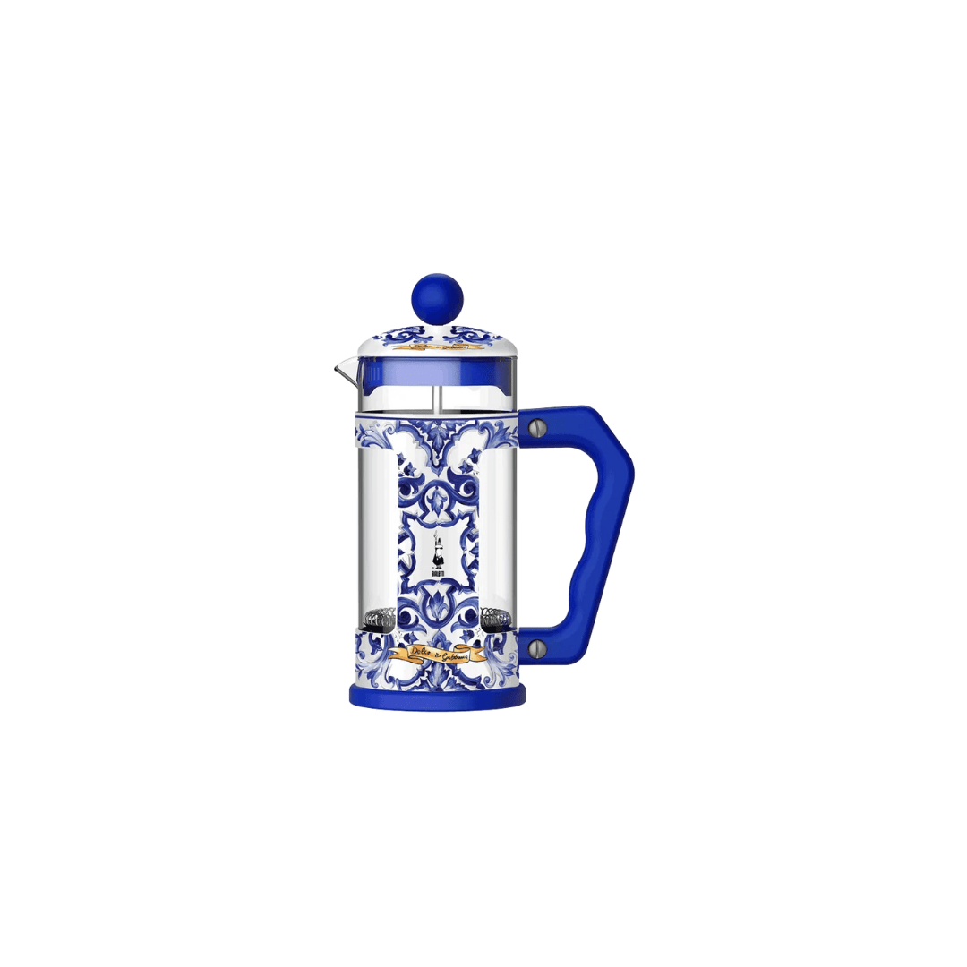 Bialetti espresso maker paired with Dolce&Gabbana designer style showcasing luxury and elegance