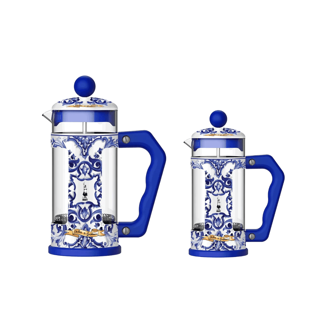 Bialetti espresso maker paired with Dolce&Gabbana designer style showcasing luxury and elegance