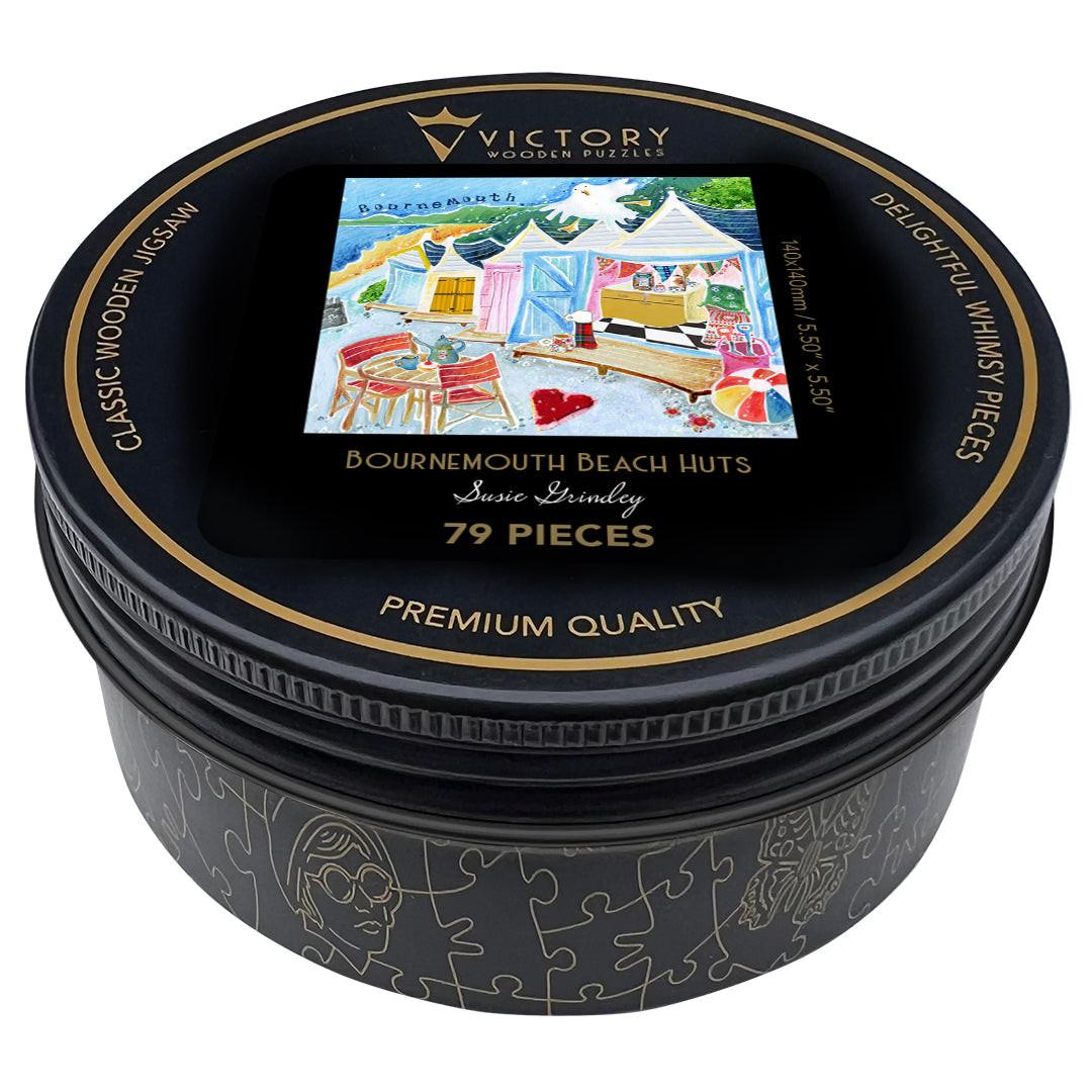 Bournemouth Beach Huts – Travel Mini Wooden Jigsaw Puzzle.