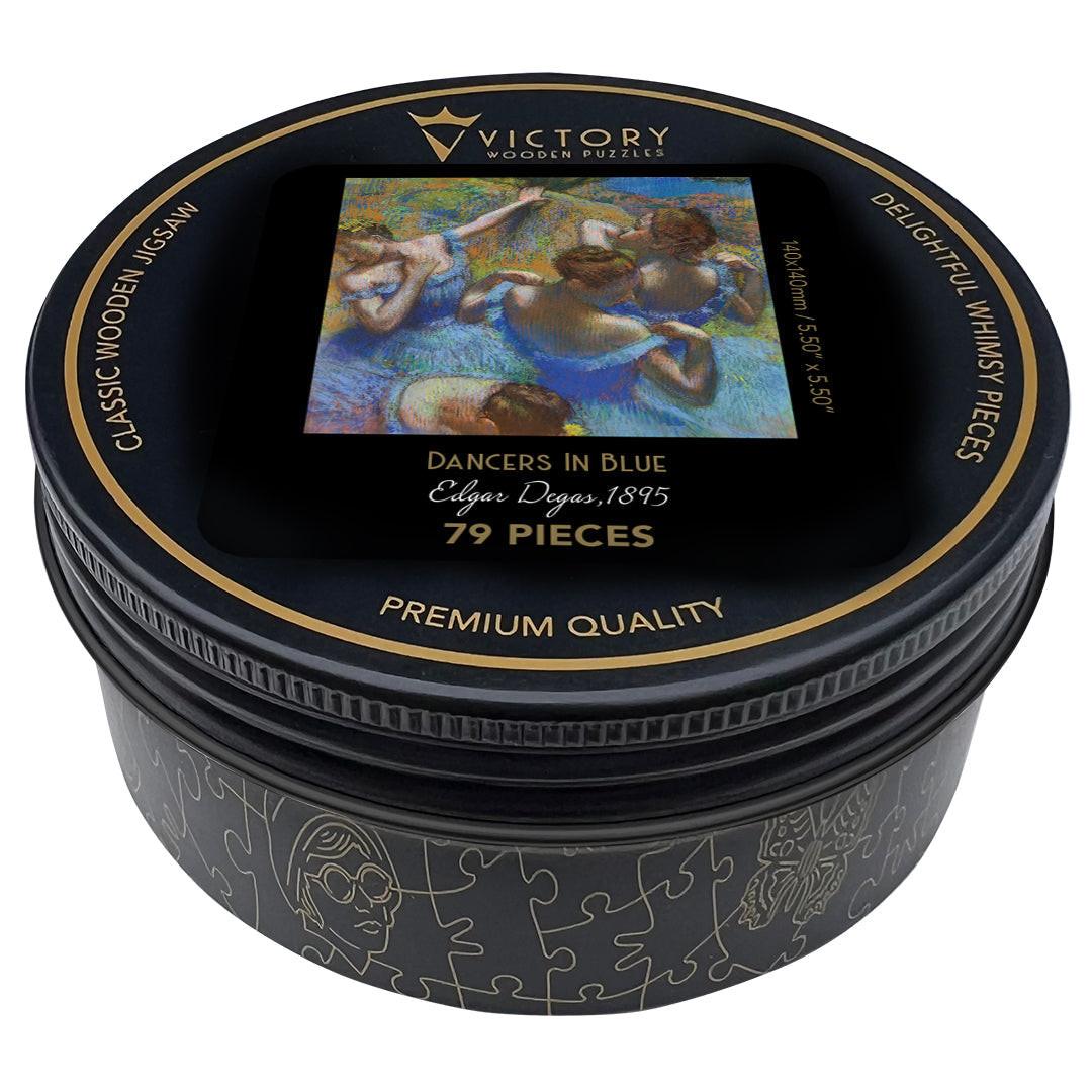 Dancers in Blue – Travel Mini Wooden Jigsaw Puzzle, 79 Pieces.