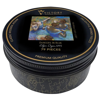 Dancers in Blue – Travel Mini Wooden Jigsaw Puzzle, 79 Pieces.