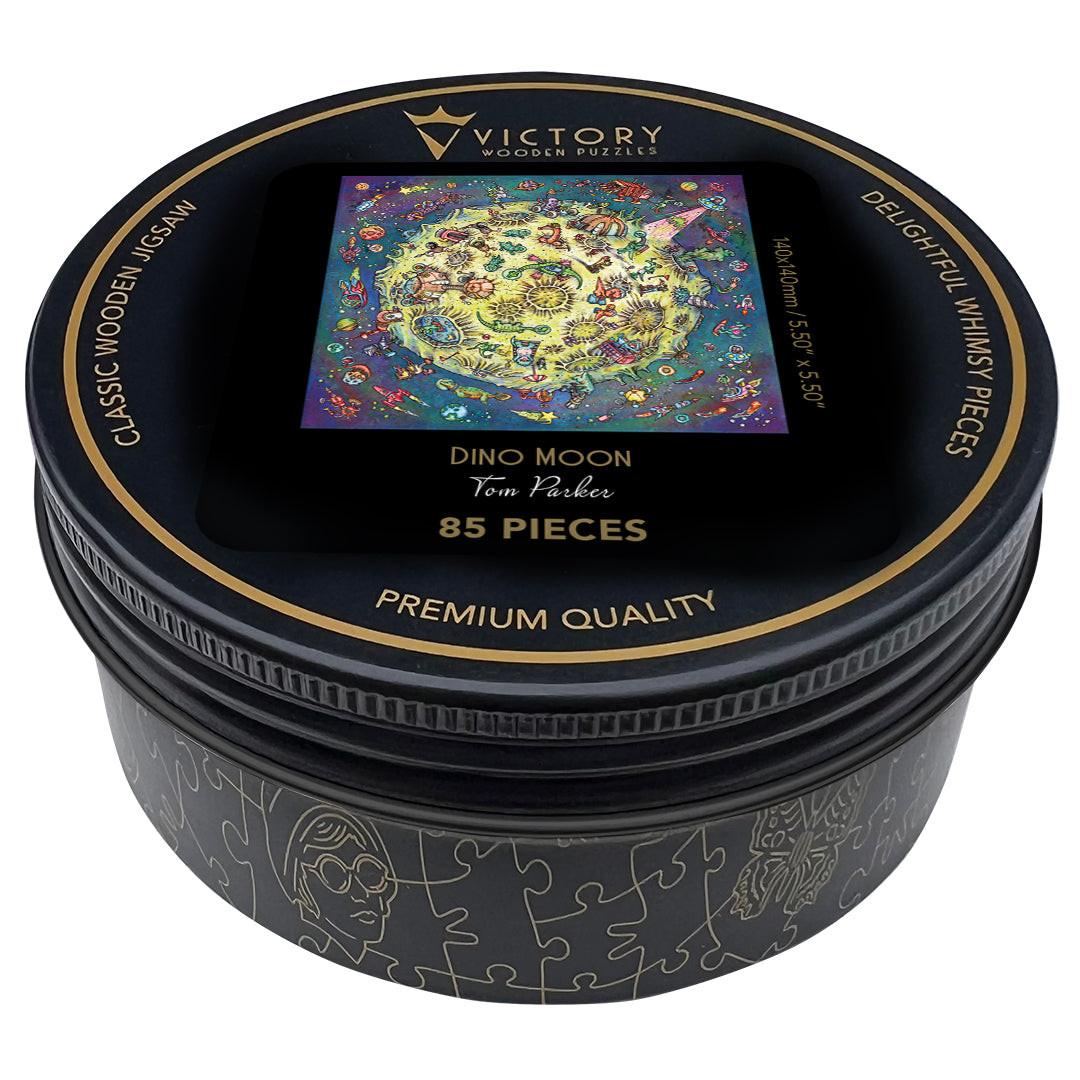 Dino Moon – Travel Mini Wooden Jigsaw Puzzle, 85 Pieces.