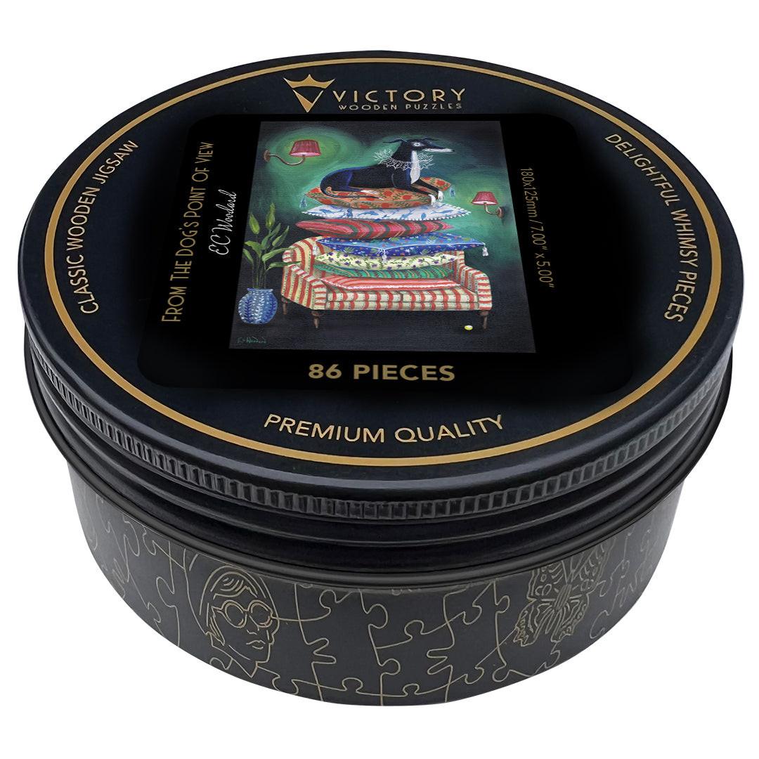 From The Dog’s Point of View – Travel Mini Wooden Jigsaw Puzzle, 86 Pieces.