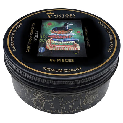 From The Dog’s Point of View – Travel Mini Wooden Jigsaw Puzzle, 86 Pieces.