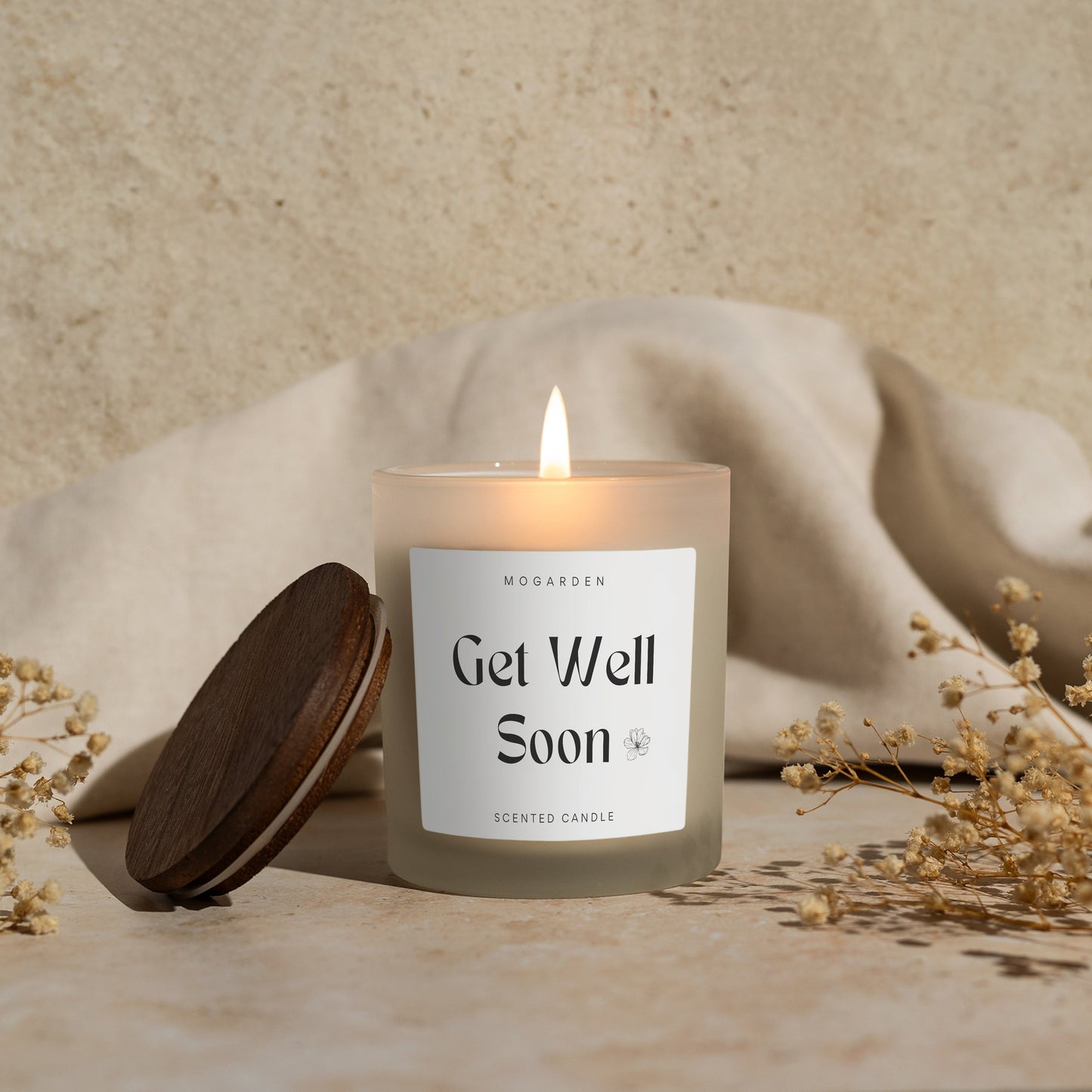 Get Well Soon Gifts for Women Men, Get Well Candle Gift, Luxury Vanilla Candle 220g