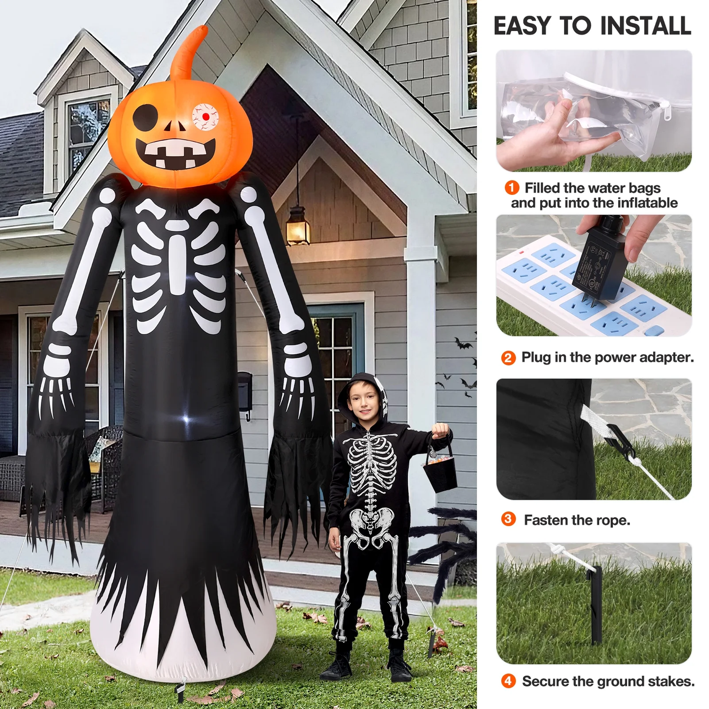 Giant 9FT Halloween Inflatable Decorations for Spooktacular Outdoor Yard Fun!