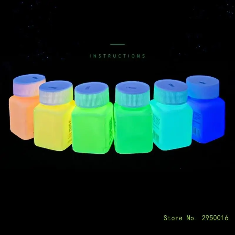 Glow-in-the-Dark Acrylic Paint – UV & Black Light Reactive Fluorescent Pigment for Halloween & Craft Projects (8 Colors)