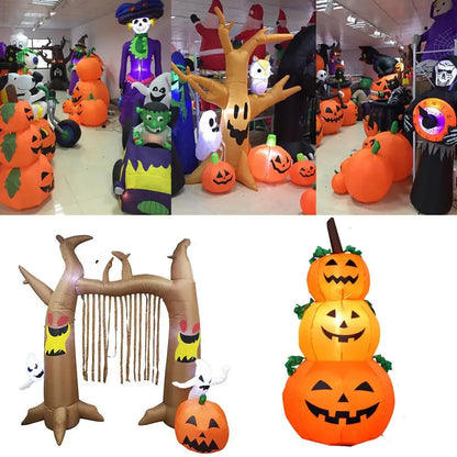  Outdoor Halloween Toys Decoration LED Lighted Inflatable Pumpkin Ghost Skeleton Skull Spider Halloween Party Proops