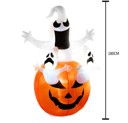  Outdoor Halloween Toys Decoration LED Lighted Inflatable Pumpkin Ghost Skeleton Skull Spider Halloween Party Proops