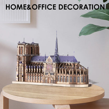 Piececool 3D metal puzzle of Notre Dame Cathedral Paris, DIY assembly for ages 14+.