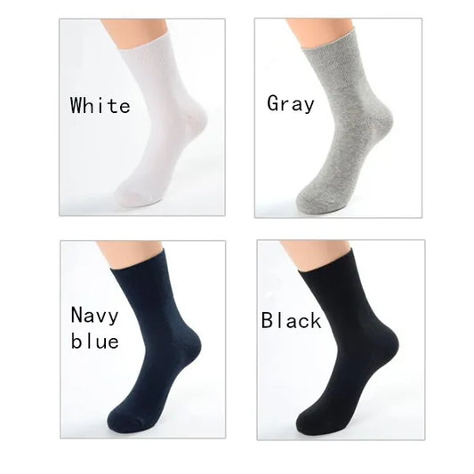 4 Pairs ​​​​​​​🧦 Soft, Non-Binding Comfort – Diabetic Bamboo Cotton Socks!