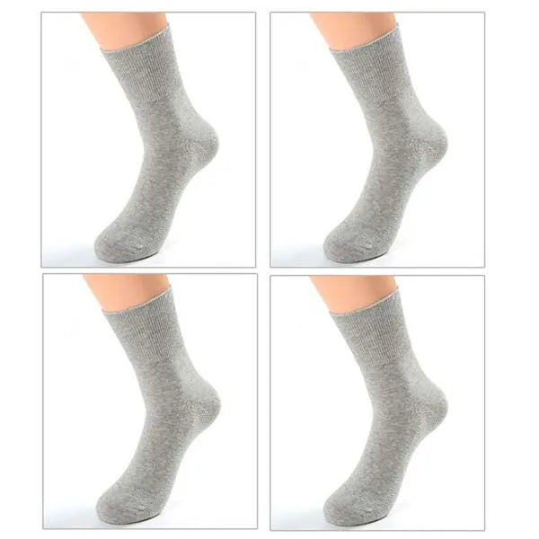 4 Pairs ​​​​​​​🧦 Soft, Non-Binding Comfort – Diabetic Bamboo Cotton Socks!
