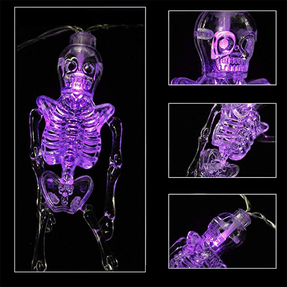 Halloween Skeleton String Lights – 20 LED Battery-Powered Hanging Decorations for Indoor & Outdoor Use