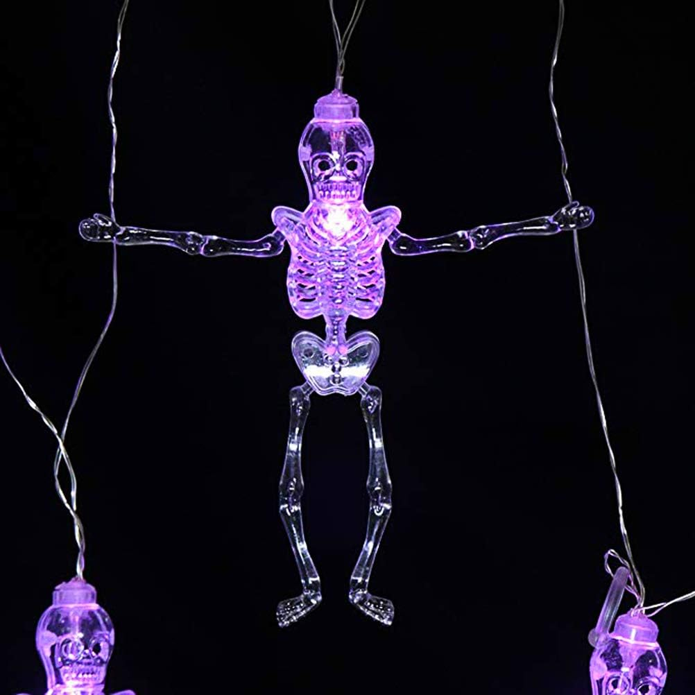 Halloween Skeleton String Lights – 20 LED Battery-Powered Hanging Decorations for Indoor & Outdoor Use