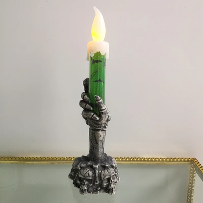 Halloween Skeleton & Ghost LED Candle Set – Spooky Pumpkin Party Decor for Home & Garden