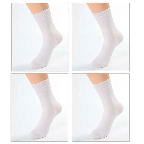 4 Pairs ​​​​​​​🧦 Soft, Non-Binding Comfort – Diabetic Bamboo Cotton Socks!
