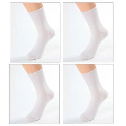 4 Pairs ​​​​​​​🧦 Soft, Non-Binding Comfort – Diabetic Bamboo Cotton Socks!