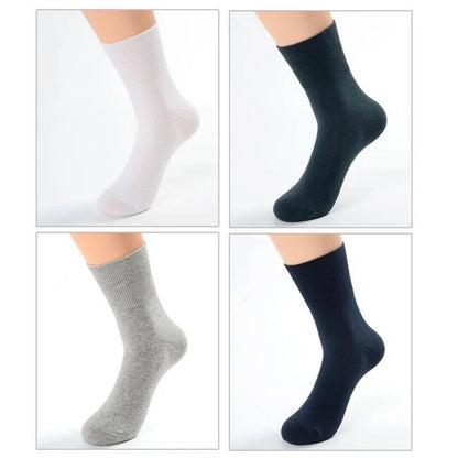 4 Pairs ​​​​​​​🧦 Soft, Non-Binding Comfort – Diabetic Bamboo Cotton Socks!