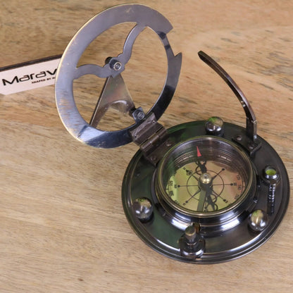 Gilbert and Sons Antique Brass Sundial Compass