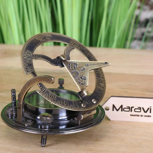 Gilbert and Sons Antique Brass Sundial Compass