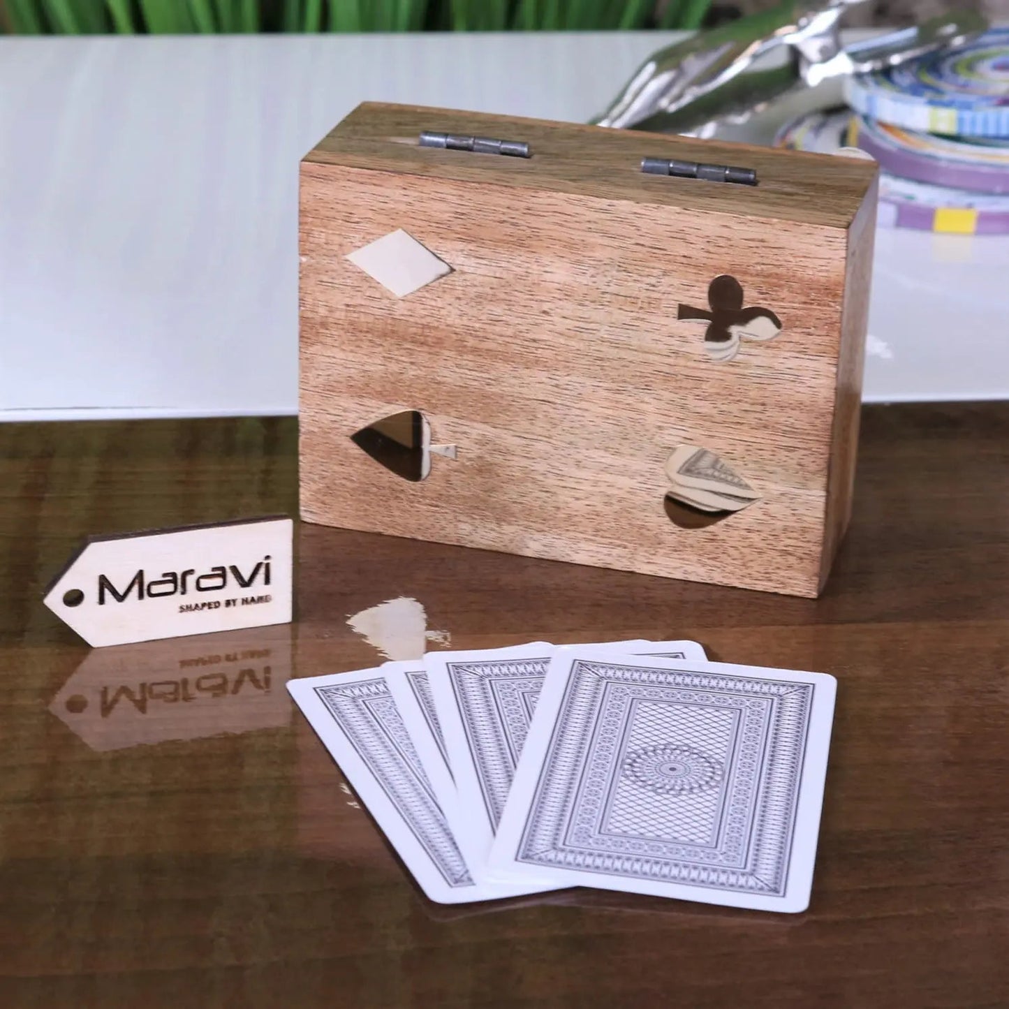 Mahe Wooden Playing Card Box
