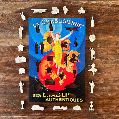Vintage Poster – La Chablisienne Wooden Jigsaw Puzzle.