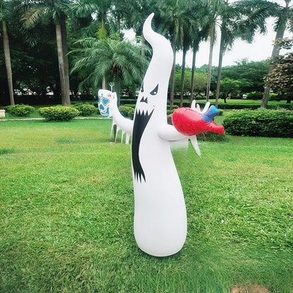 Luminous Inflatable Halloween Ghost – Remote-Controlled LED Blow-Up Decoration for Courtyard, Lawn, and Haunted House Displays