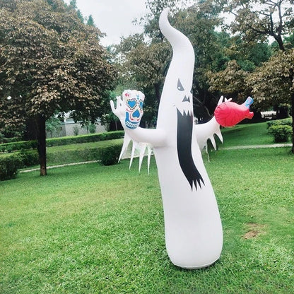 Luminous Inflatable Halloween Ghost – Remote-Controlled LED Blow-Up Decoration for Courtyard, Lawn, and Haunted House Displays