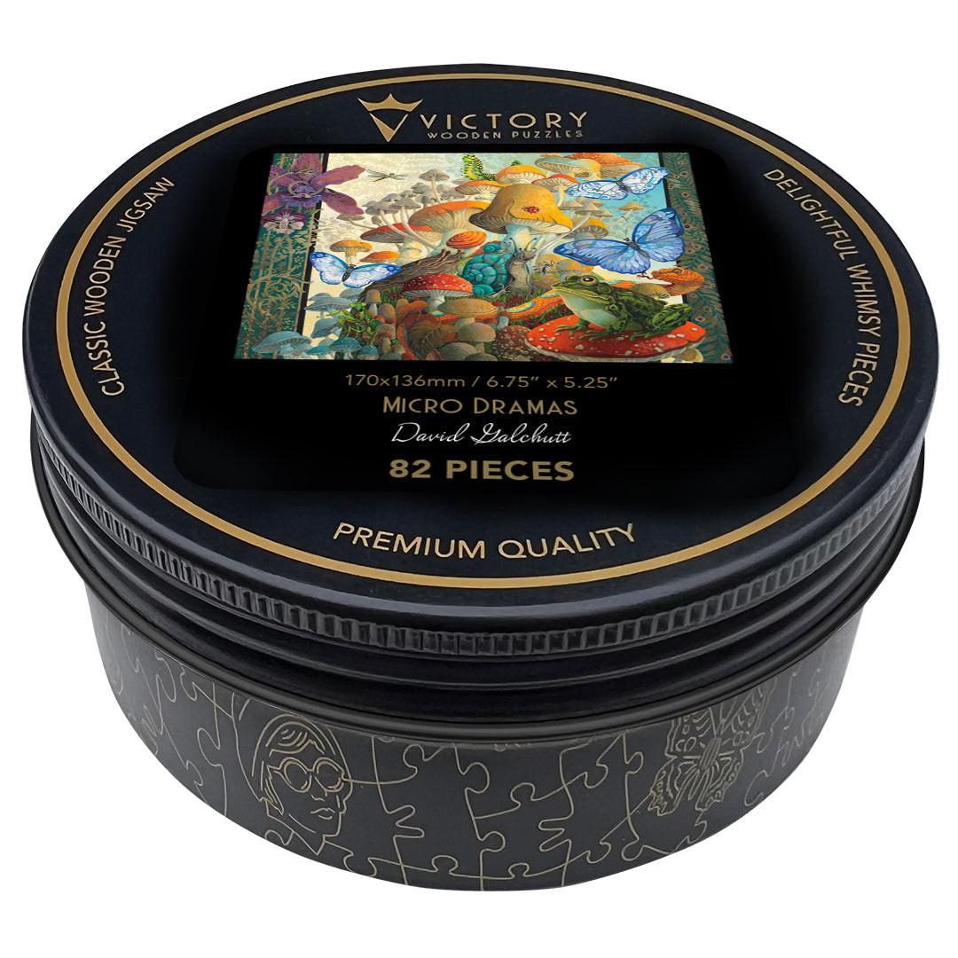 Micro Dramas – Travel Mini Wooden Jigsaw Puzzle, 82 Pieces.