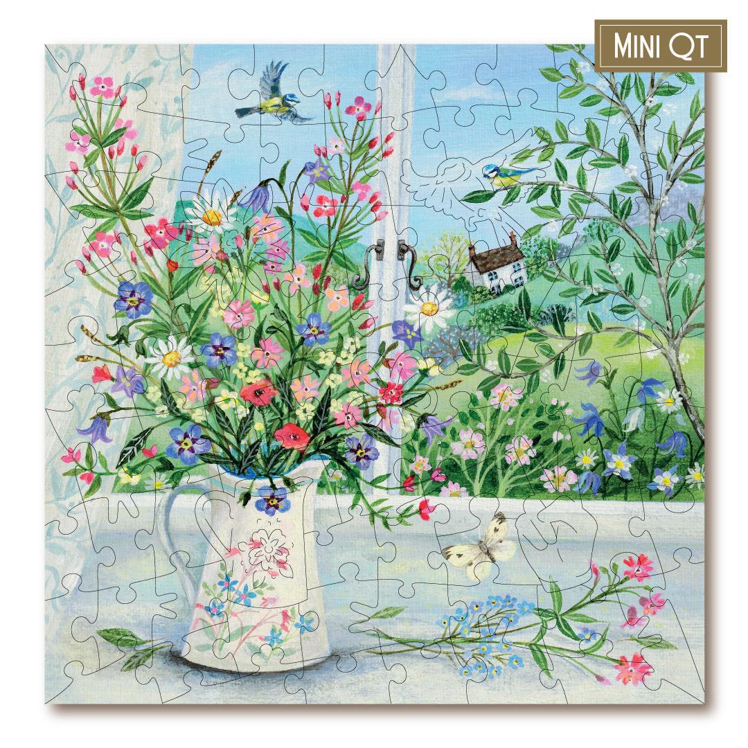 Jug of Wildflowers – Travel Mini Wooden Jigsaw Puzzle.