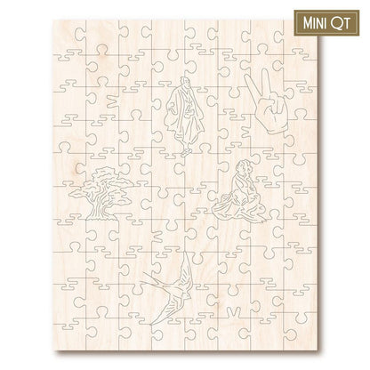 Kameido Tenjin Travel Mini Puzzle – 79 Wooden Pieces in Travel Tin.