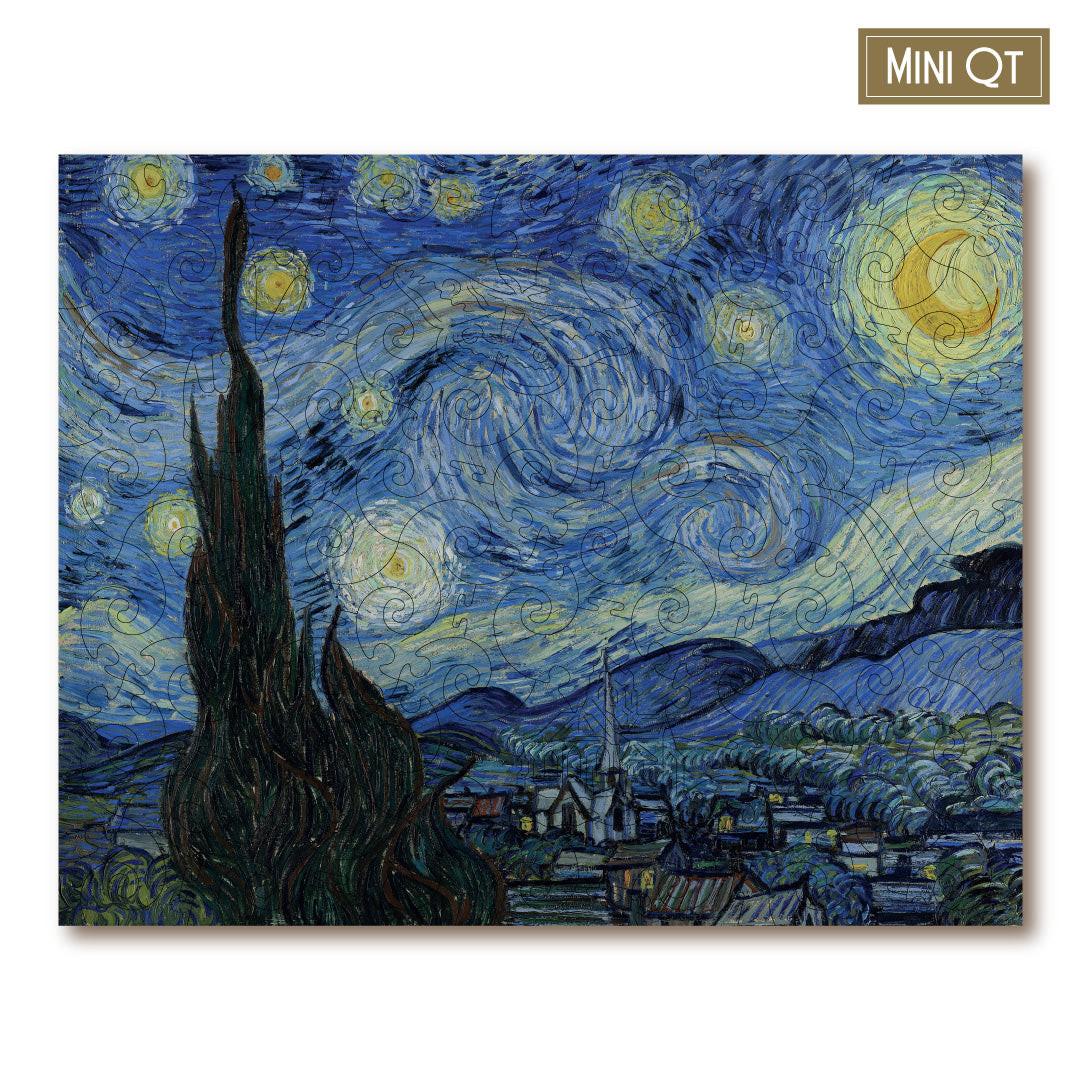 Starry Night – Travel Mini Wooden Jigsaw Puzzle, 88 Pieces.