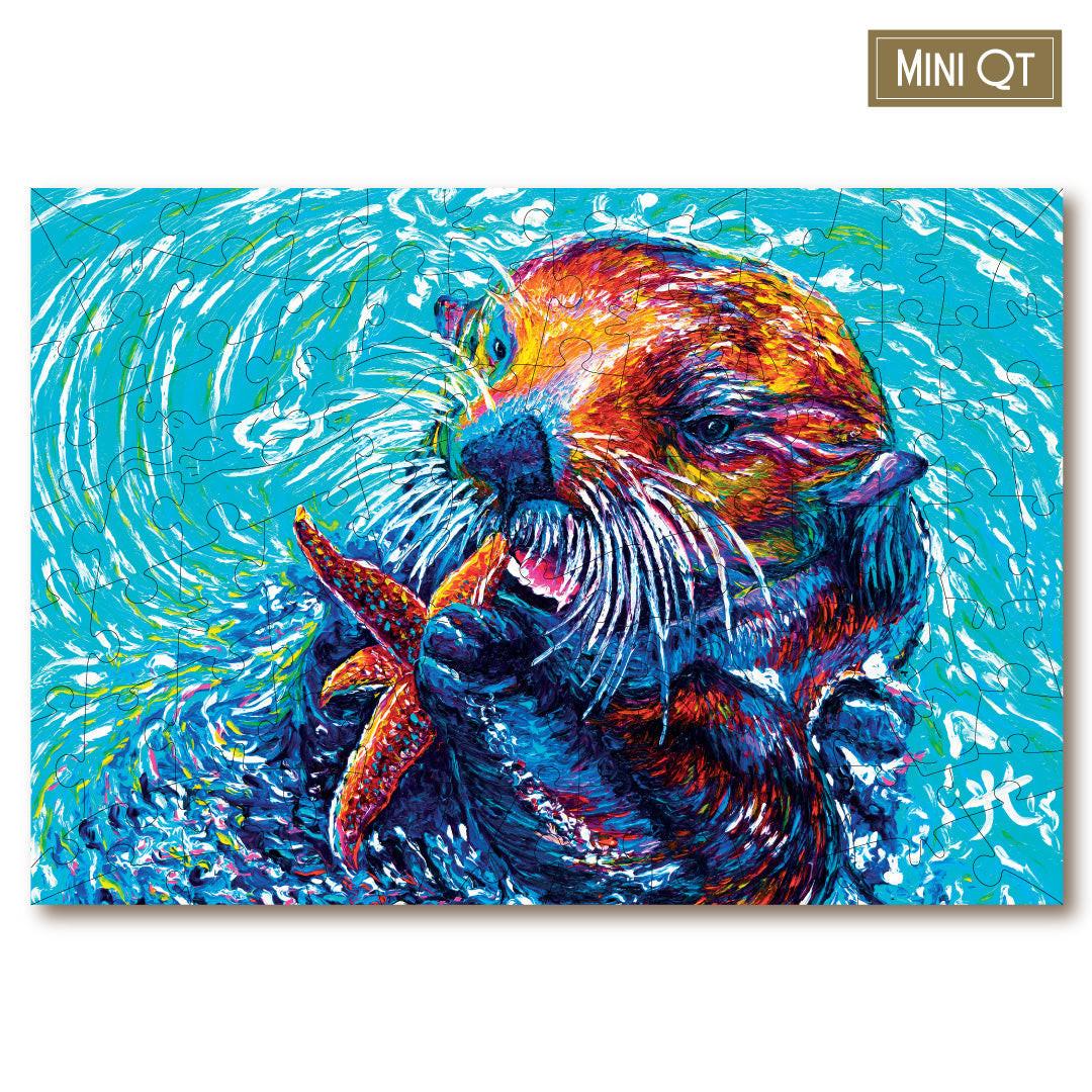 Kiss The Starfish – Travel Mini Wooden Jigsaw Puzzle, 89 Pieces.