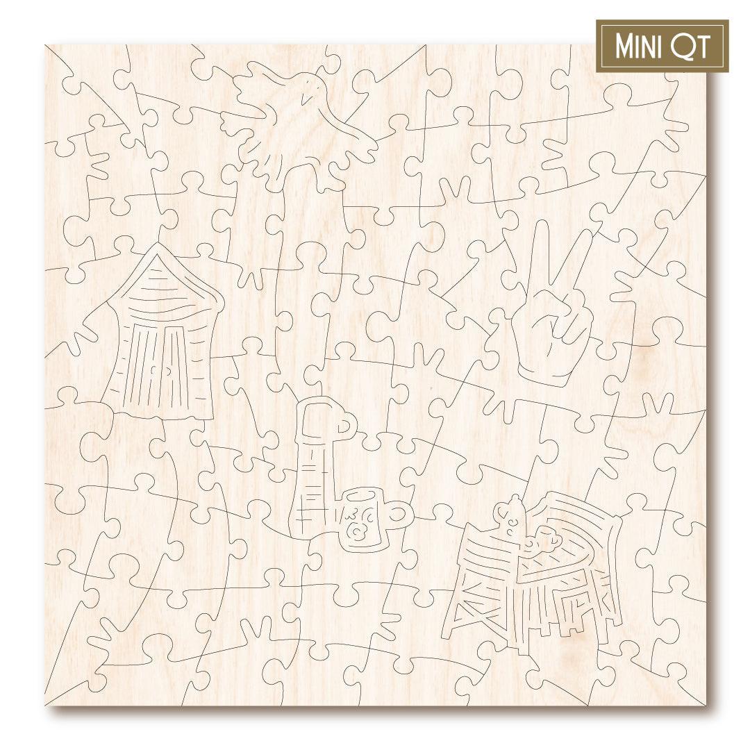 Bournemouth Beach Huts – Travel Mini Wooden Jigsaw Puzzle.