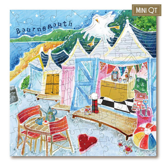 Bournemouth Beach Huts – Travel Mini Wooden Jigsaw Puzzle.