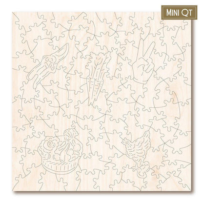 Cobblestone Community Garden – Travel Mini Wooden Jigsaw Puzzle, 87 Pieces.