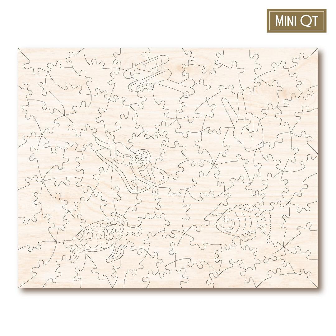 Tropical Swim Party – Travel Mini Wooden Jigsaw Puzzle.