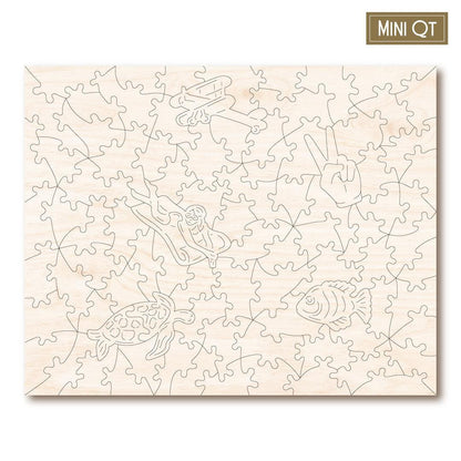 Tropical Swim Party – Travel Mini Wooden Jigsaw Puzzle.