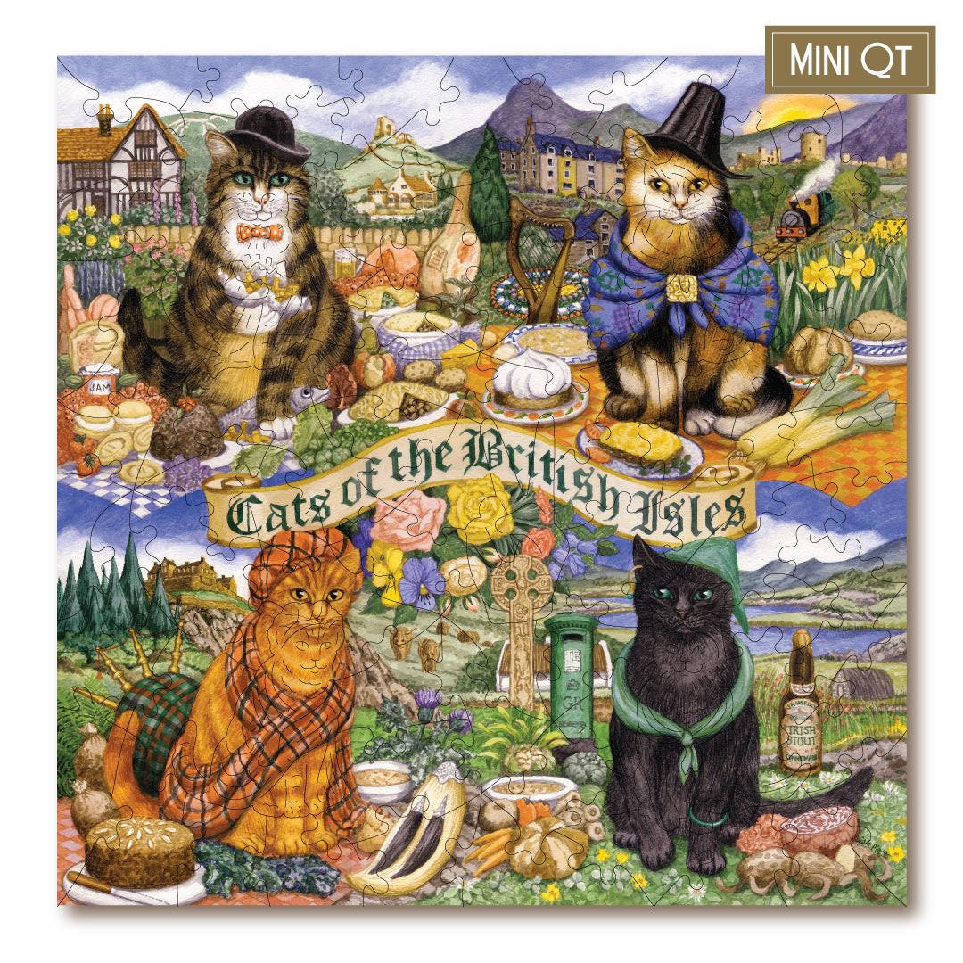 Cats of the British Isles – Travel Mini Wooden Jigsaw Puzzle, 80 Pieces.