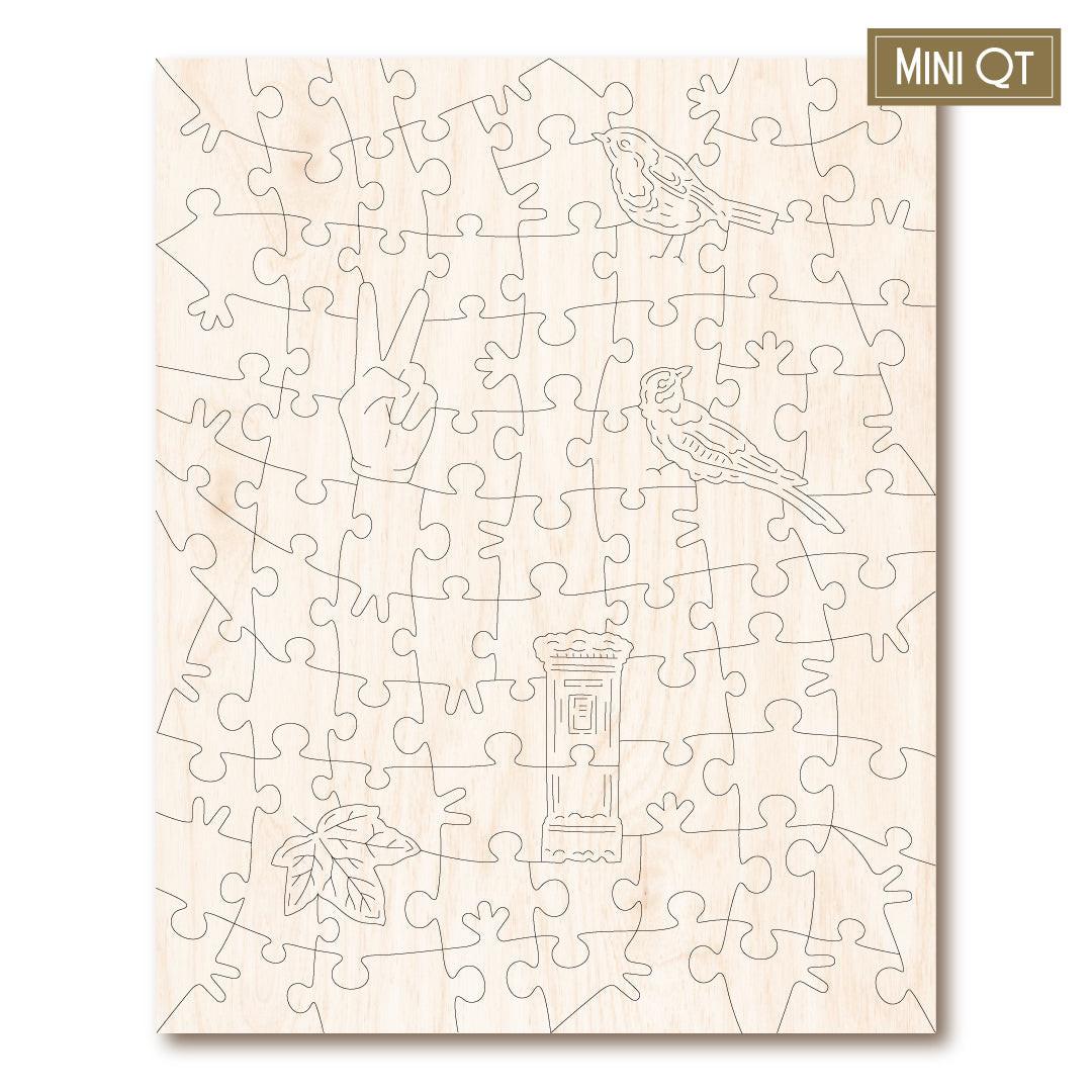 Snowy Postbox – Travel Mini Wooden Jigsaw Puzzle.