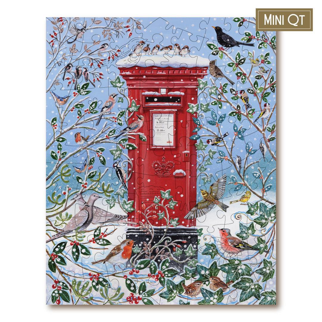 Snowy Postbox – Travel Mini Wooden Jigsaw Puzzle.