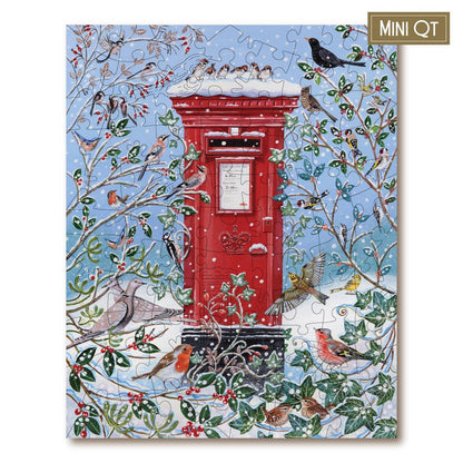 Snowy Postbox – Travel Mini Wooden Jigsaw Puzzle.