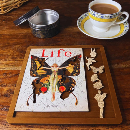 The Flapper – Life, 1922 – Travel Mini Wooden Jigsaw Puzzle, 90 Pieces.