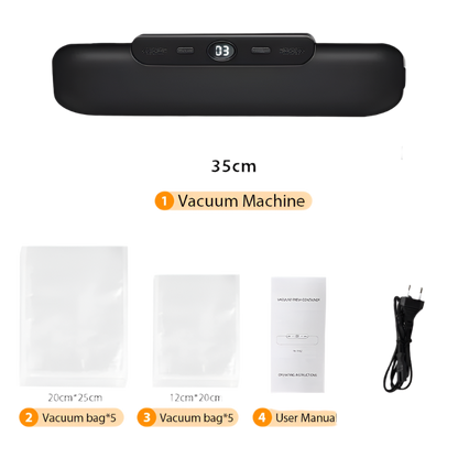 Vacuum Sealer with 10 Bags - Ideal for Meal Prep & Sous Vide Cooking! Maximize Freshness and Flavor!.